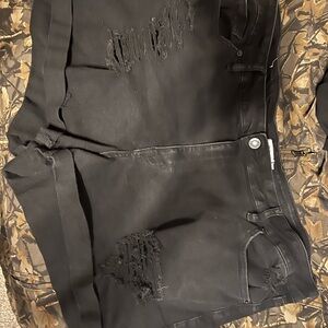 Rue21 Black Distressed Jean Shorts